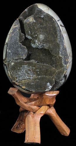 Septarian Dragon Egg Geode - Crystal Filled #60362